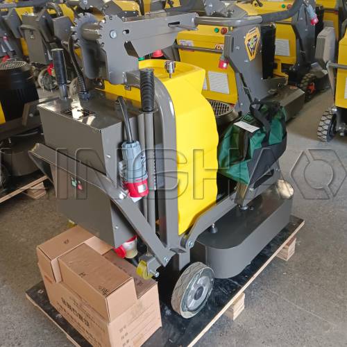 Concrete floor grinding machine with tools and blades